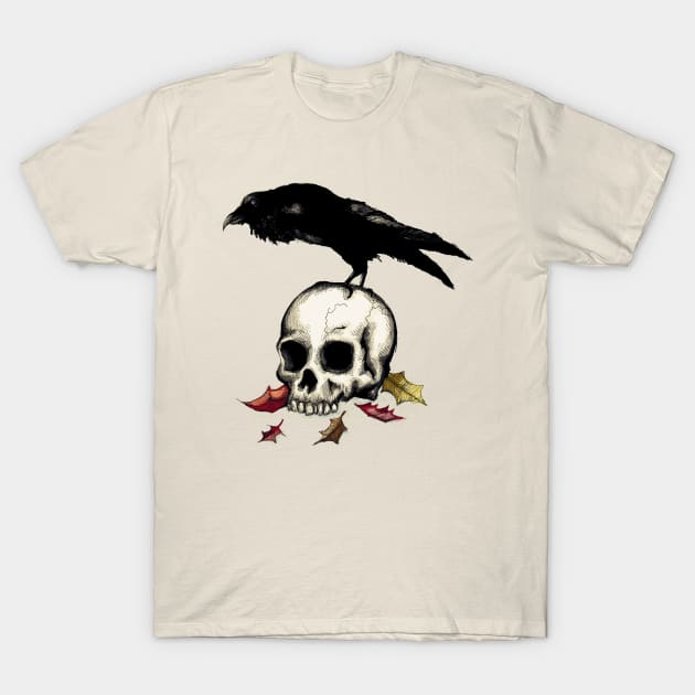 Crow Skull T-Shirt by LVBart